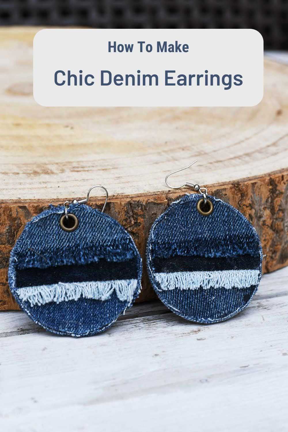 Upcycled jeans earrings and jewelery