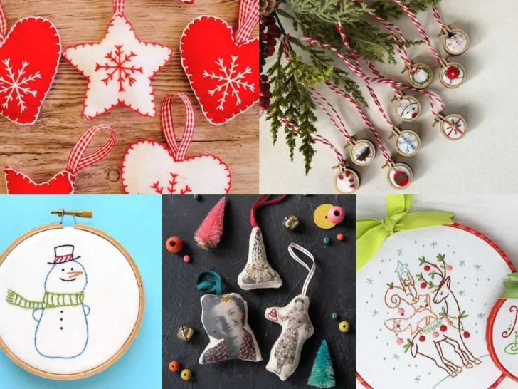 embroidered christmas decorations