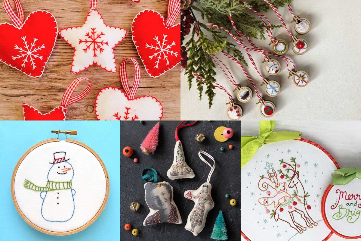 embroidered christmas decorations