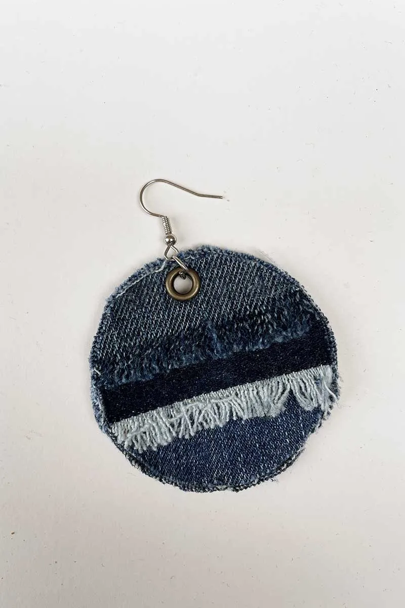 Finished denim earrings