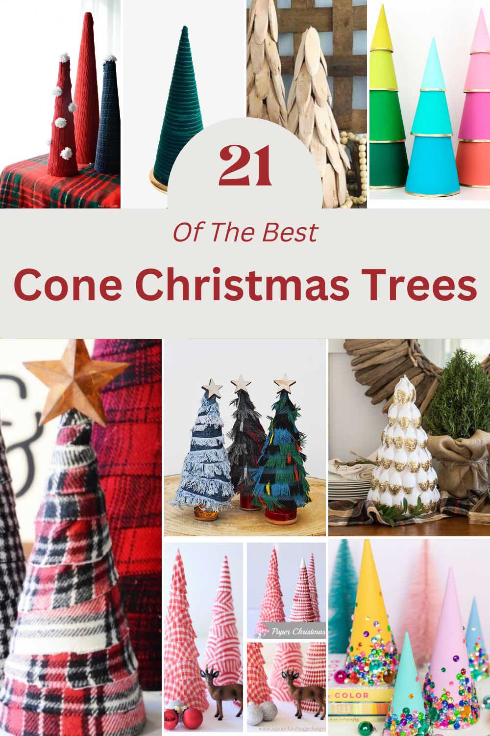 Cone Christmas Trees from Vintage Wrapping Paper (to go with your