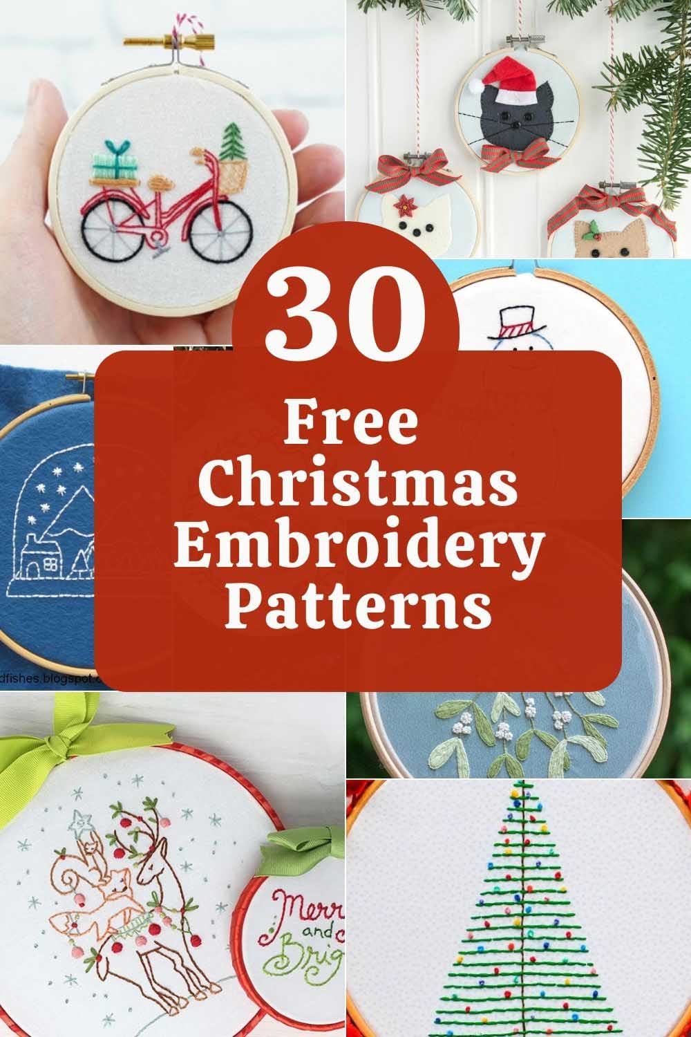30 Free Christmas embroidery patterns