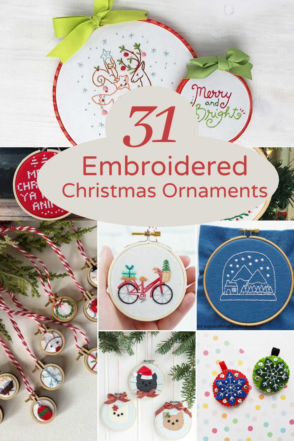 31 Embroidered Christmas ornaments pin