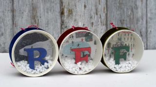 Personalized Christmas ornaments snow globes