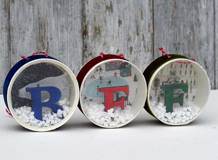 Personalized Christmas ornaments snow globes