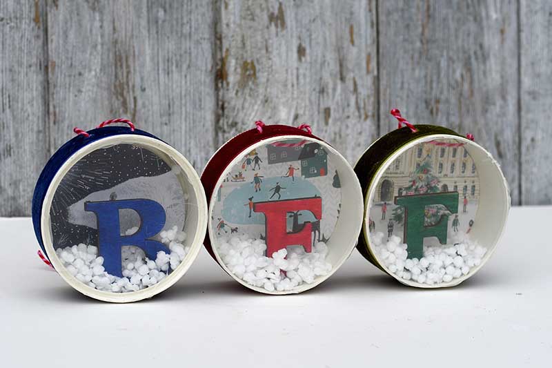 Personalized Christmas ornaments snow globes