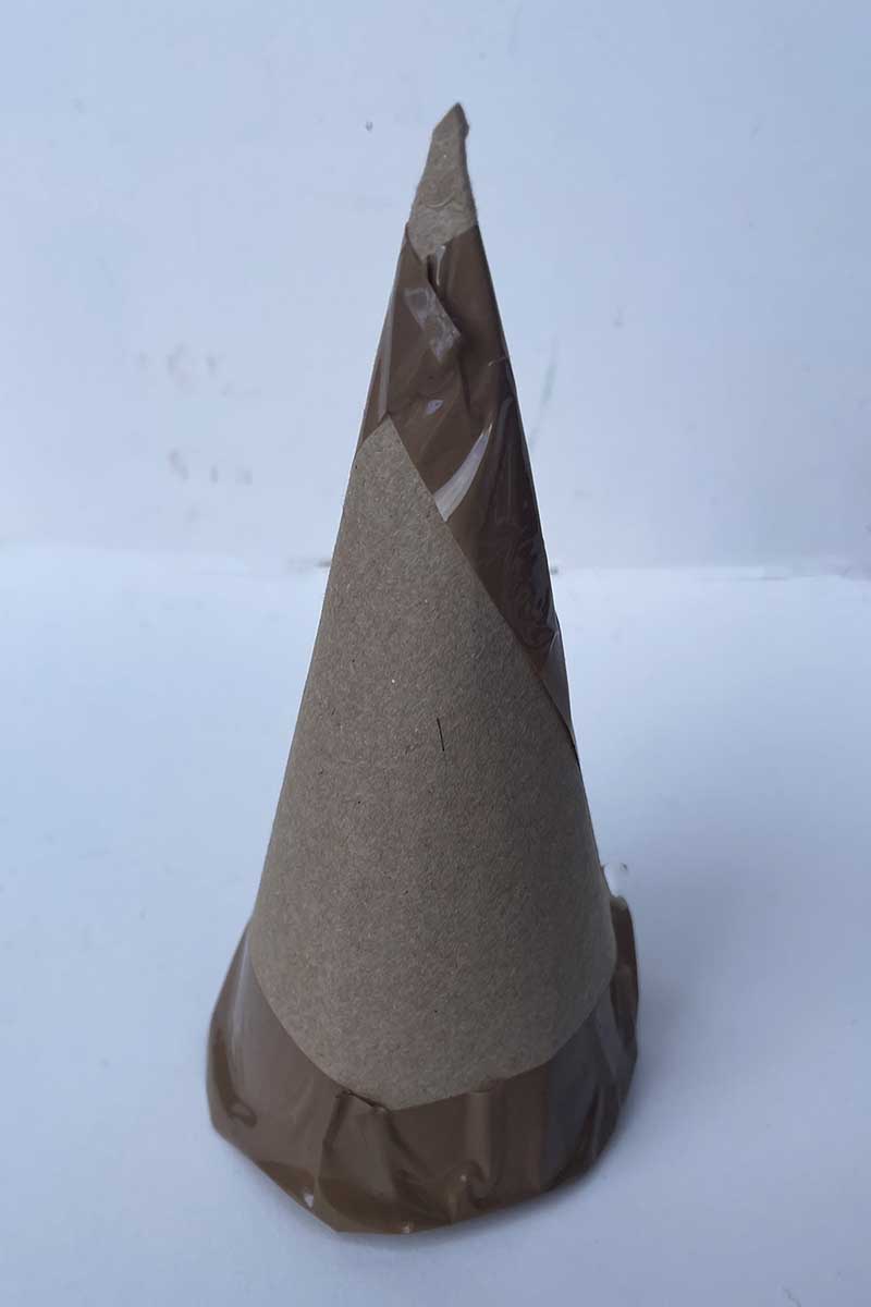 Cardboard cone ready to decorate.