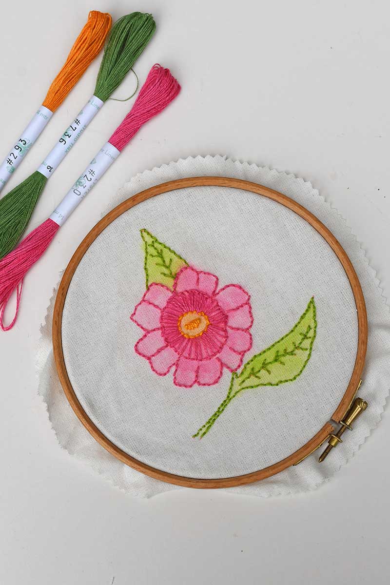 flower watercolour embroidery