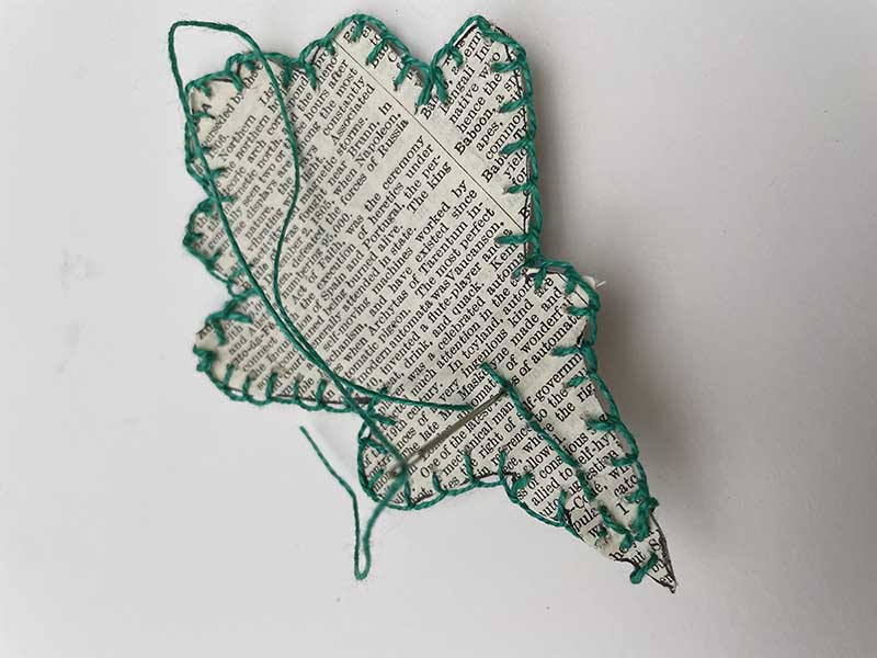 paper leaf embroidery