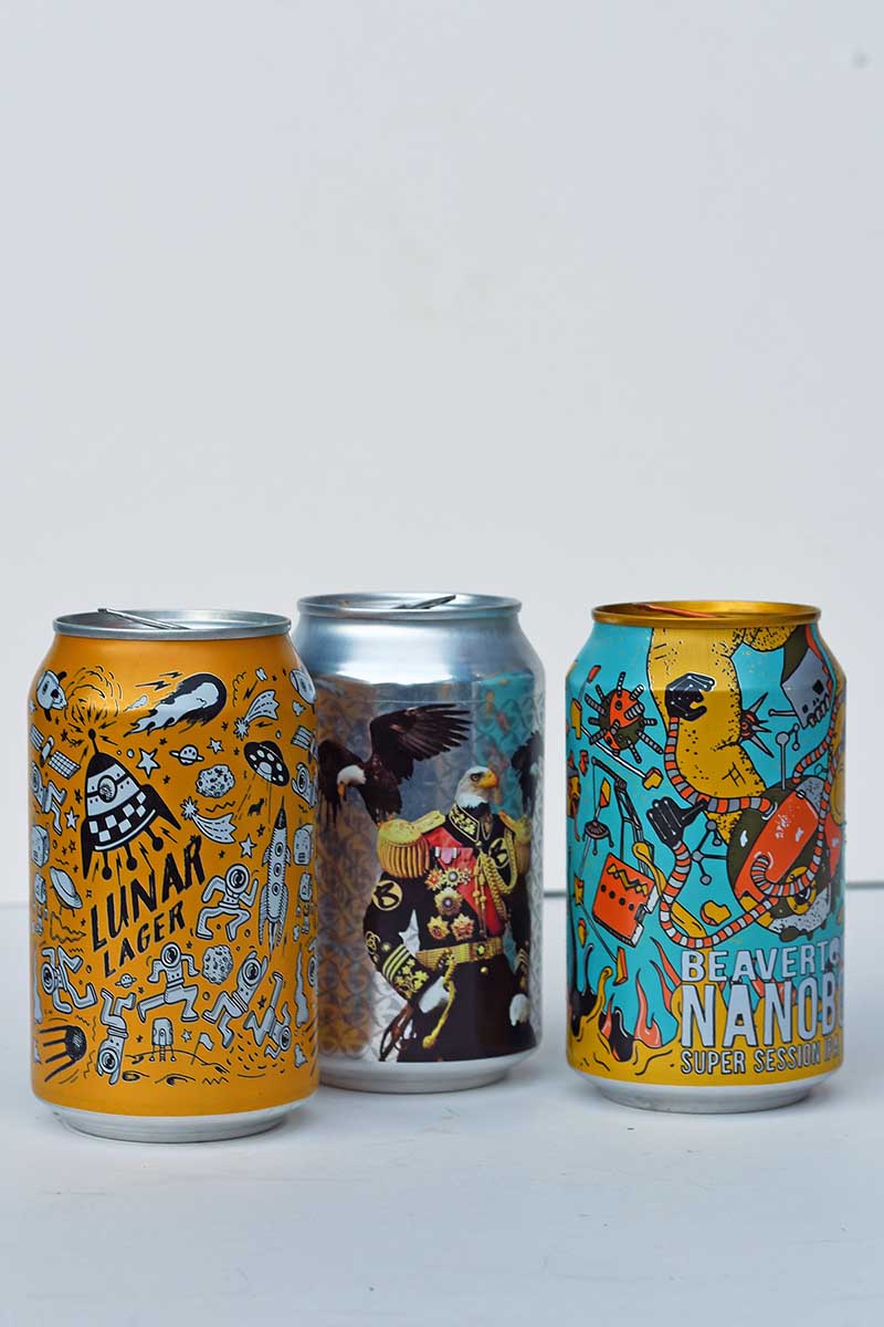 Empty craft beer cans