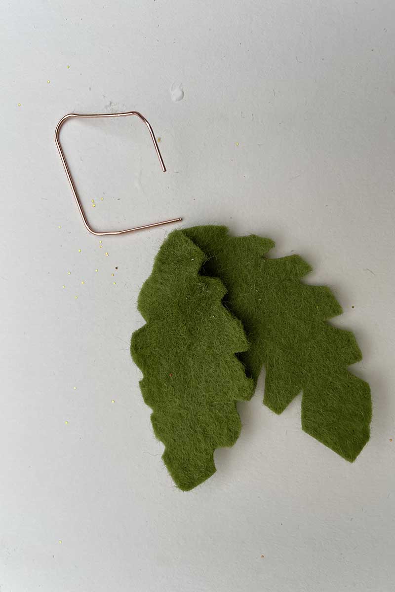 Felt leaves and paper clip