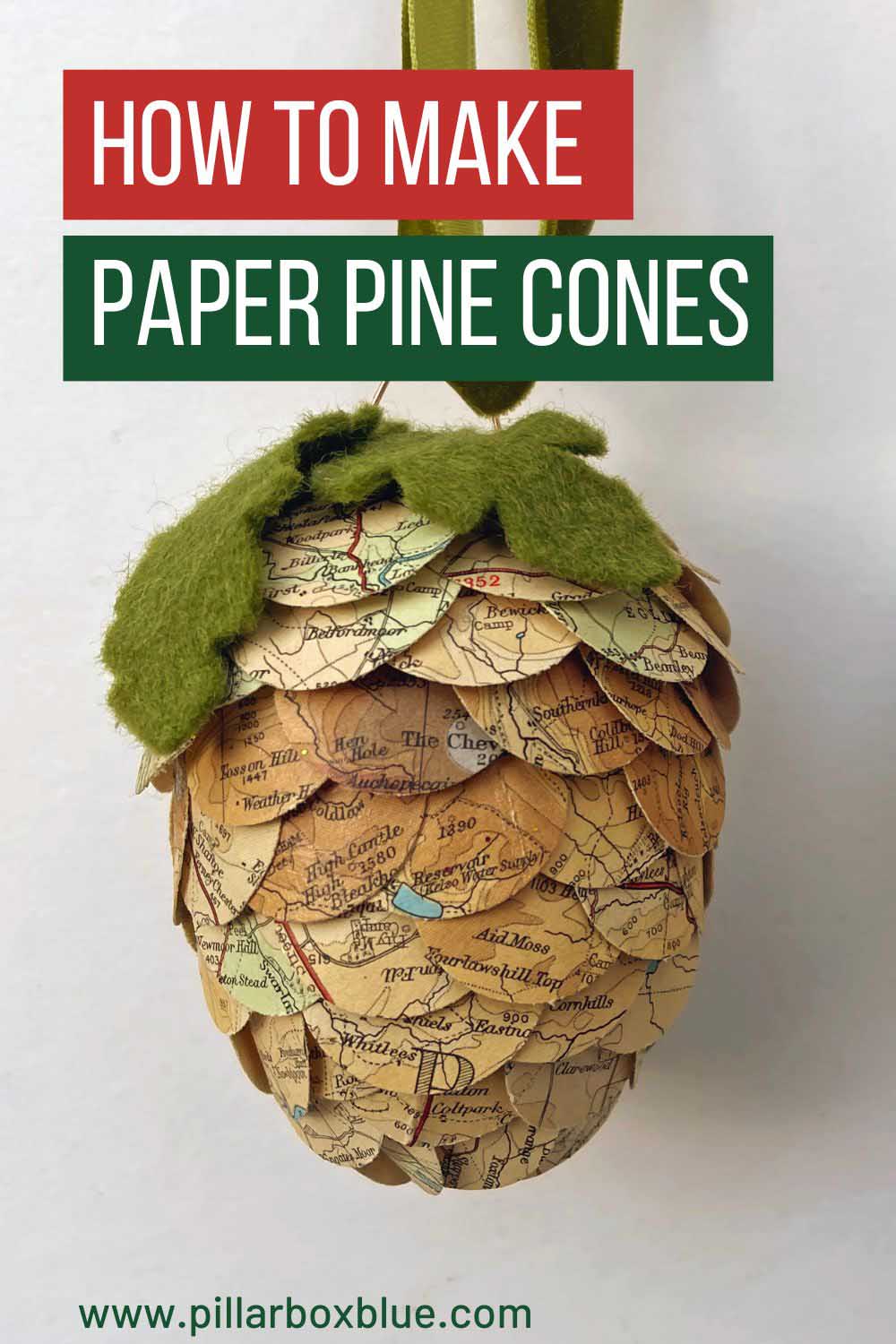 how to make paper pine cone ornaments