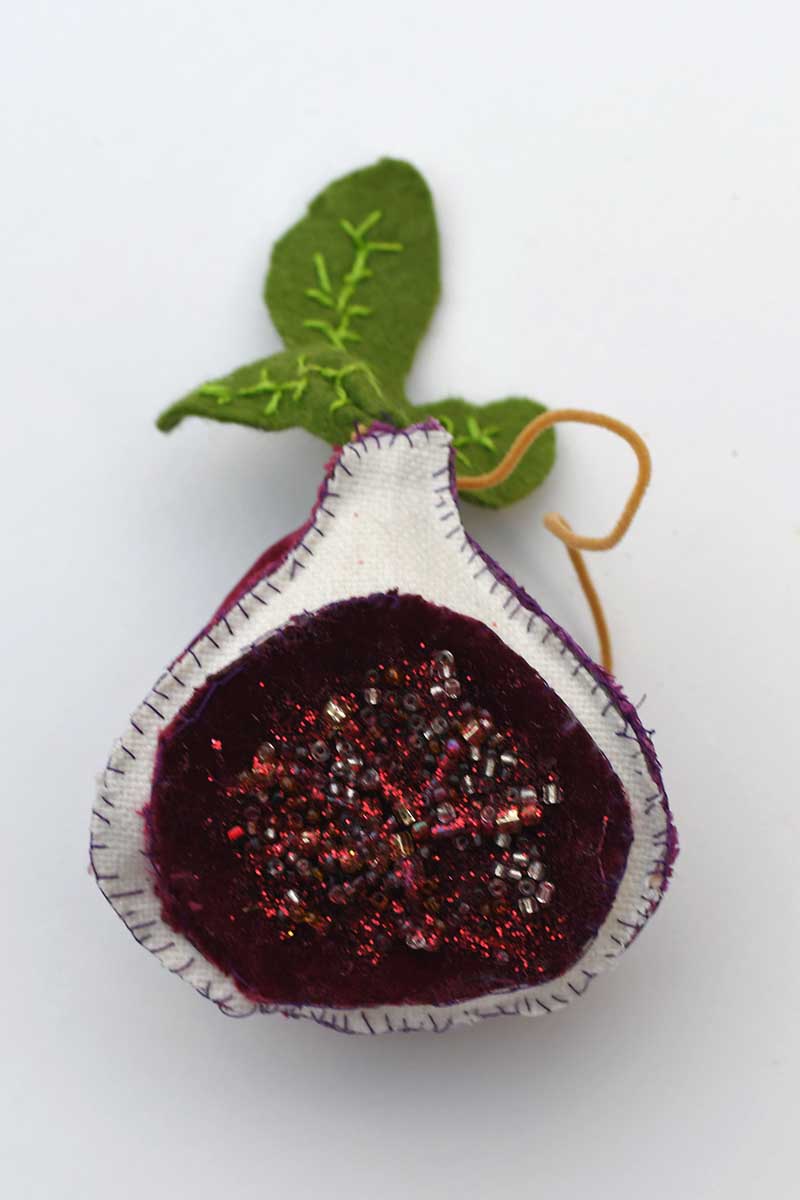 DIY fabric fig ornament