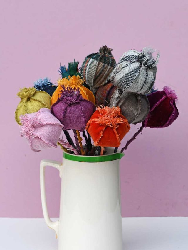 DIY Fabric Flower Pattern Poppy Seed Pods