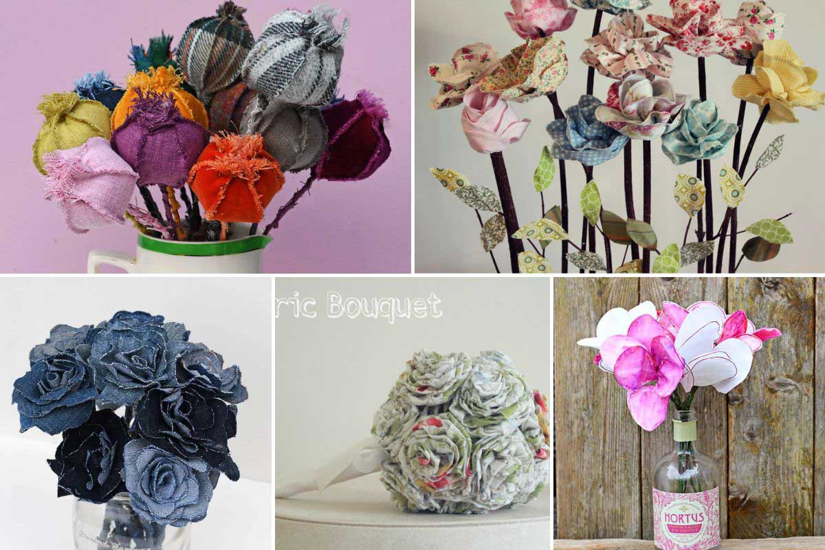 examples of handmade fabric flowers