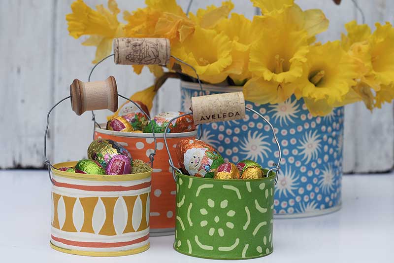 tin can Easter buckets