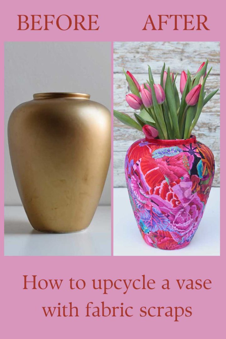 How To Make A Beautiful Decoupage Vase With Fabric Pillar Box Blue