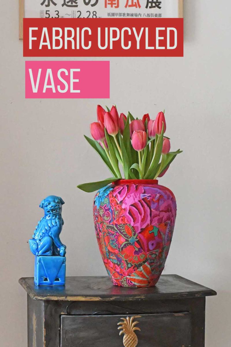 How To Make A Beautiful Decoupage Vase With Fabric Pillar Box Blue