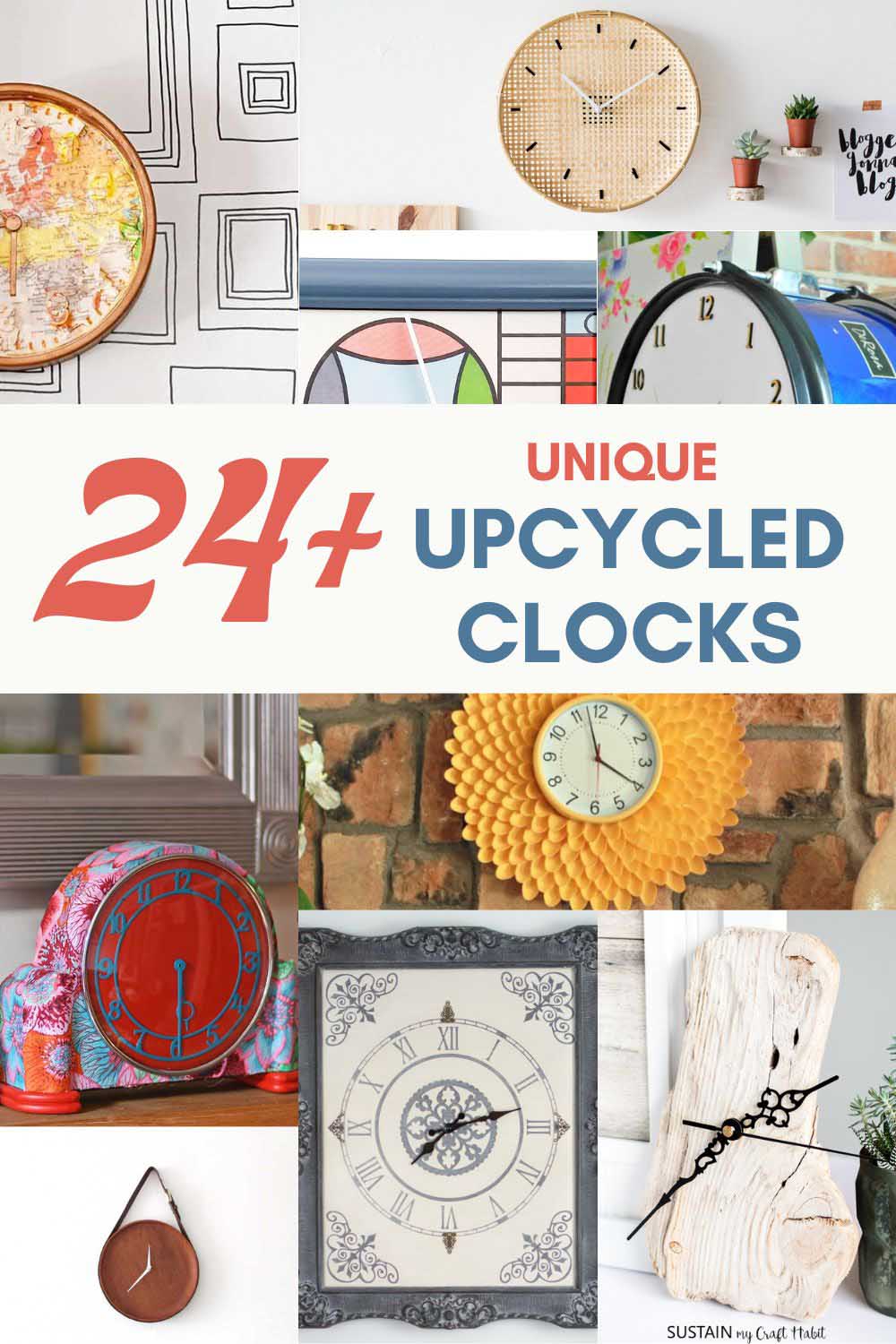 24 upcycled clocks pin