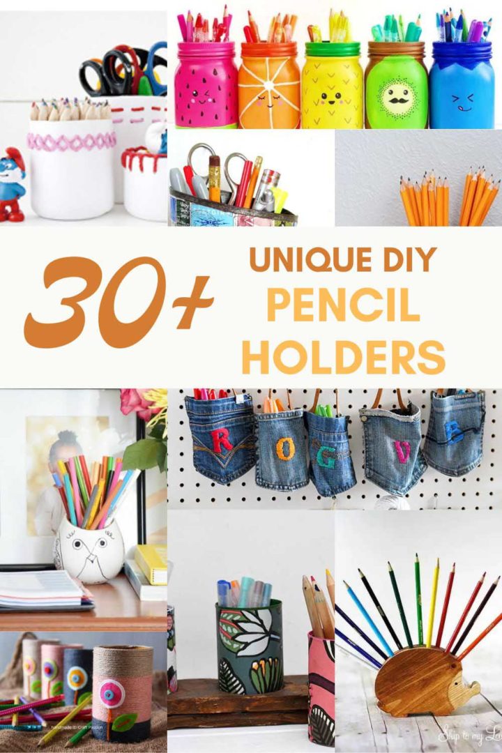 30+ DIY Pencil Holder Ideas You'll Want On Your Desk Pillar Box Blue