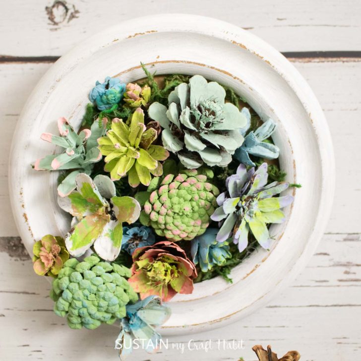 Unique Ways To DIY And Craft Fake Succulents Pillar Box Blue