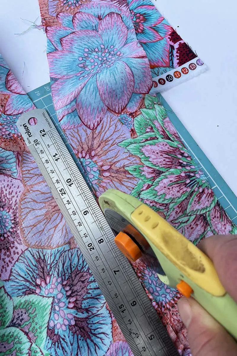 Cutting the fabric for the clock