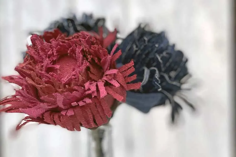 Scrap Fabric Chrysanthemums