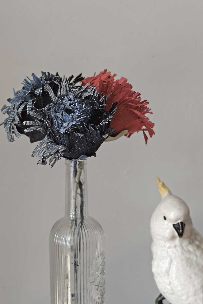 fabric and paper Chrysanthemum tutorial