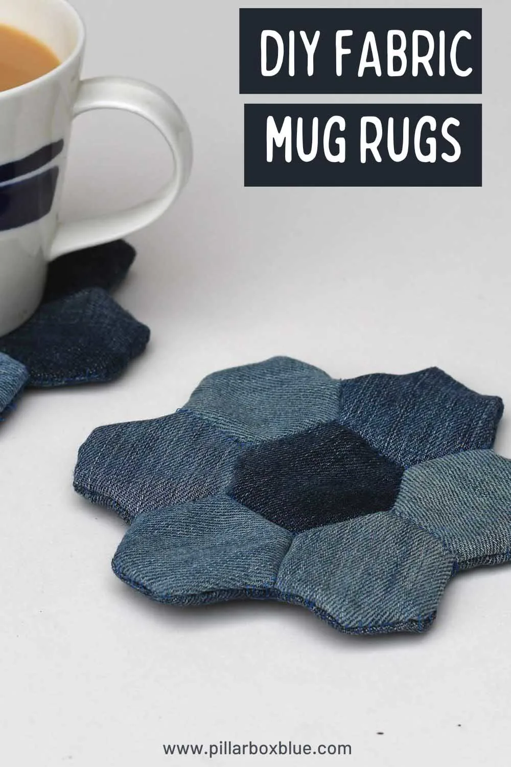 DIY fabric mug rug pin 