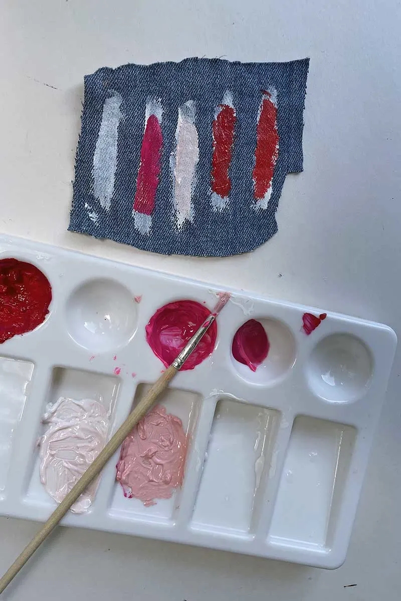 How to Paint on Denim: A Guide to DIY Jeans Painting with a Mushroom  Tutorial - Pillar Box Blue