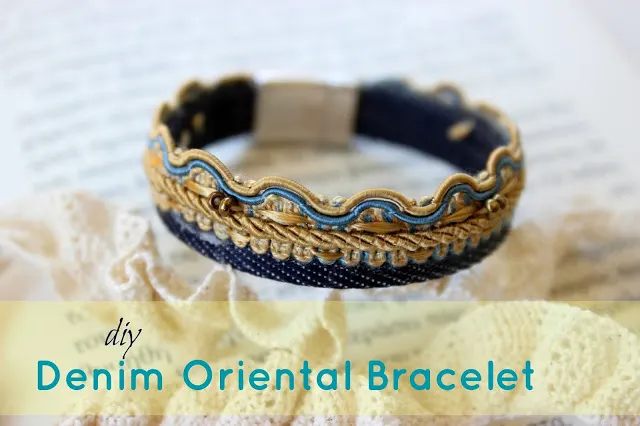 Denim Fish Hook Bracelet