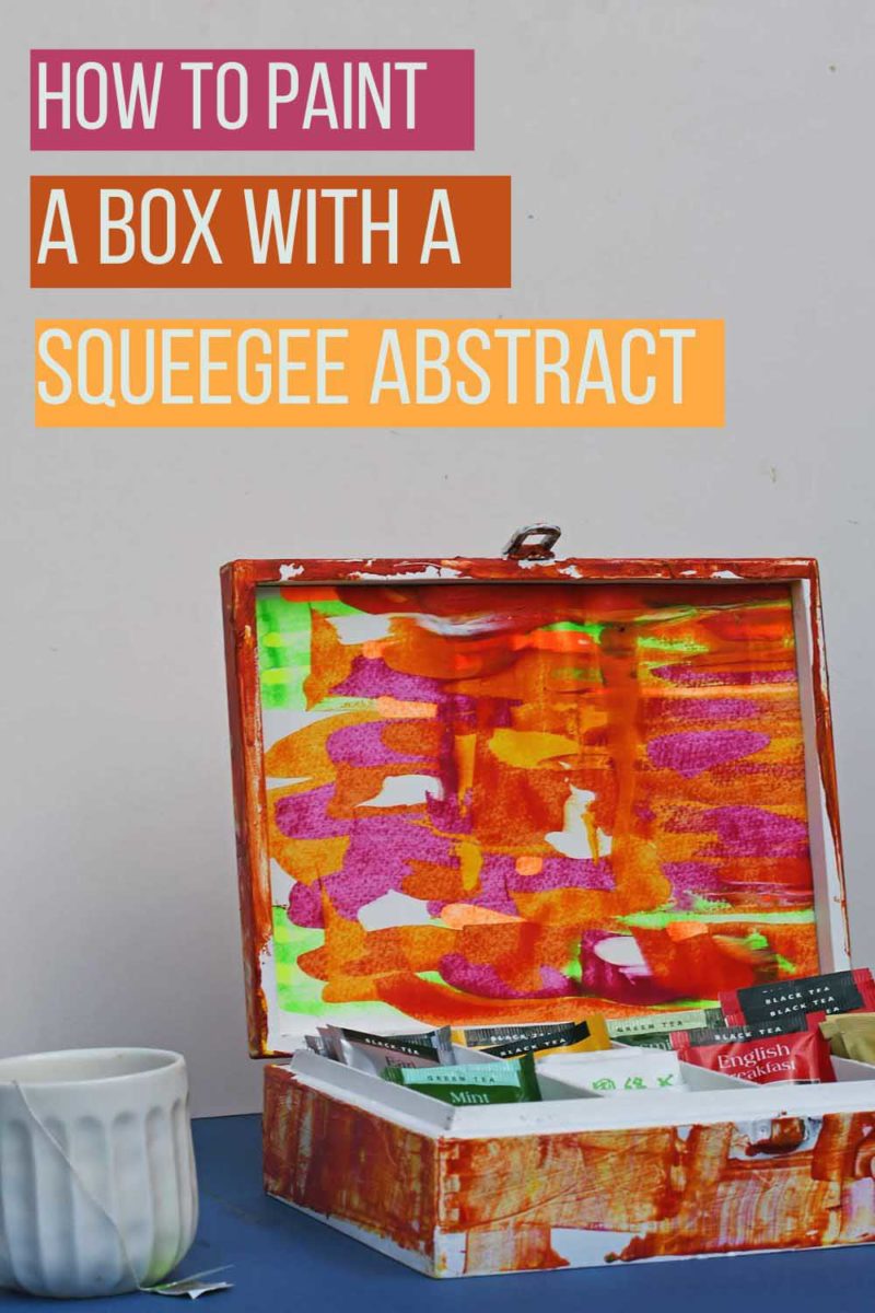 How to Paint A Wooden Box with a Splash of Colour and Abstract Design! Pillar Box Blue