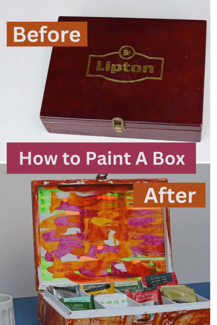 How to Paint A Wooden Box with a Splash of Colour and Abstract Design