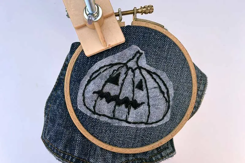 Pumpkin pocket embroidery
