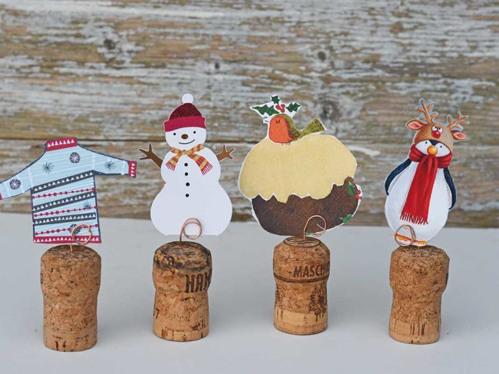 diy Christmas place card holders wine corks