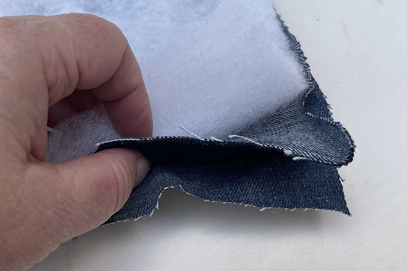 Layer sewing sandwich for DIY denim pot holder