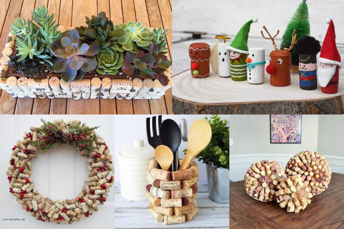 Champagne and wine cork crafts feature