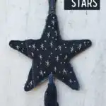 DIY embroidered fabric star ornament hanging