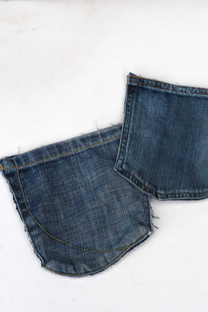 Denim back pockets