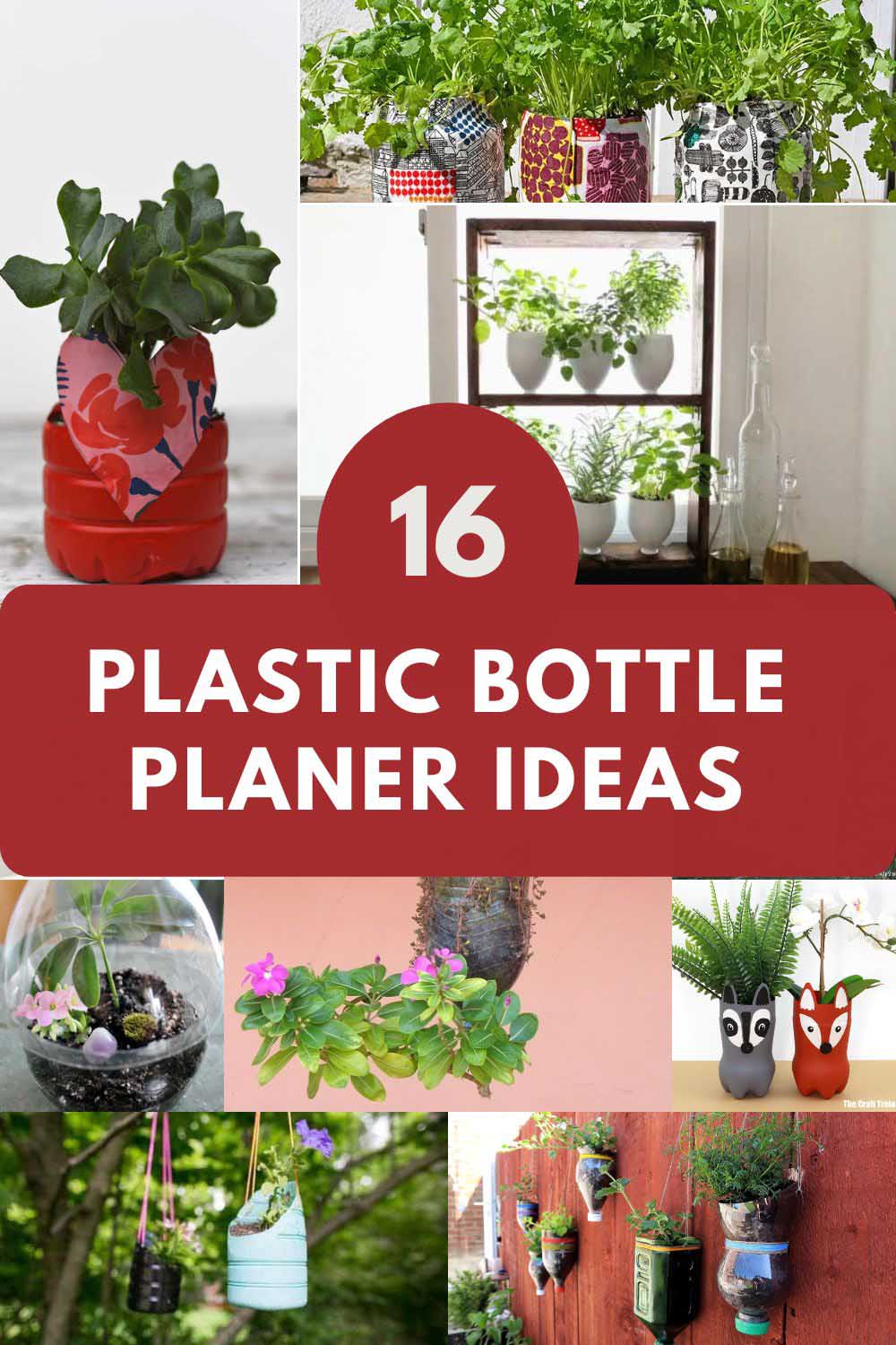 16 plastic bottle planter ideas