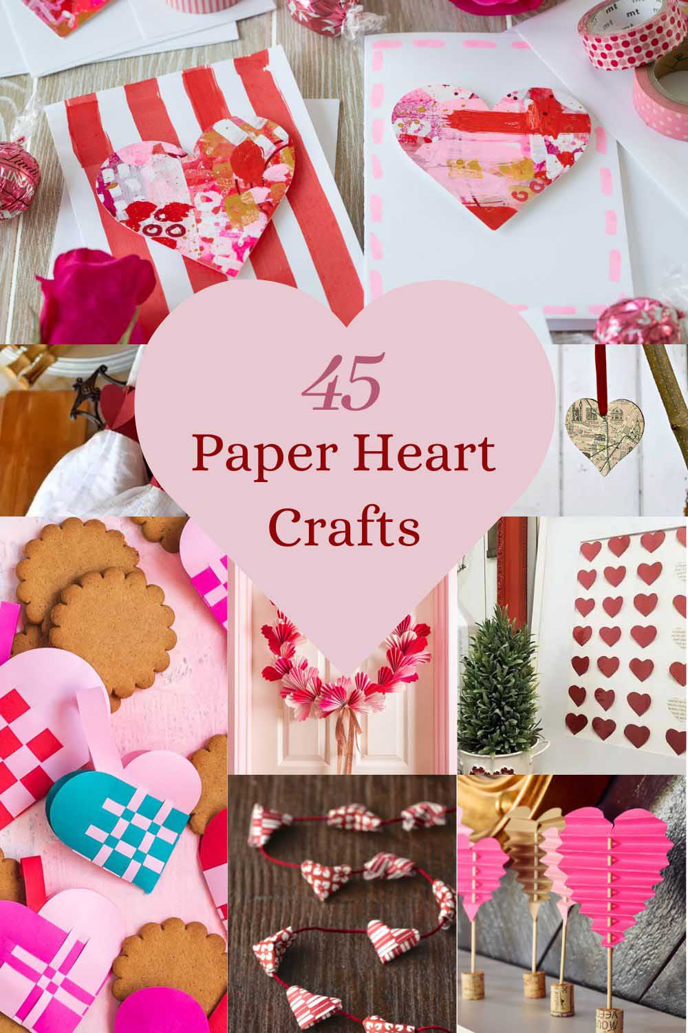 45 paper heart crafts pin