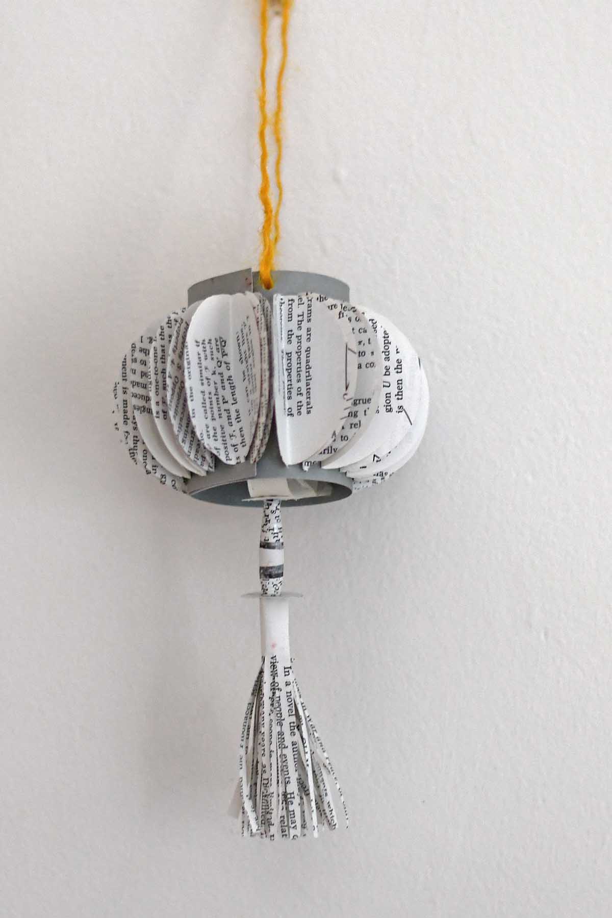 Book page paper lantern