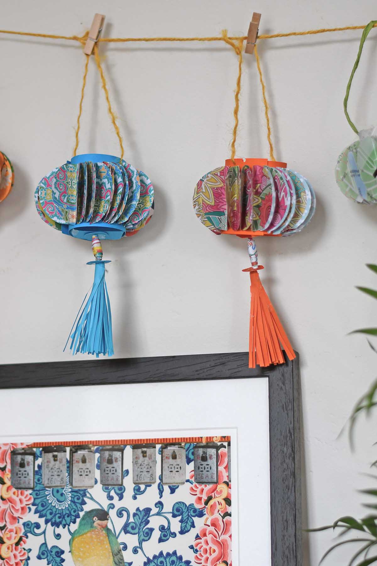 Hanging paper lanterns