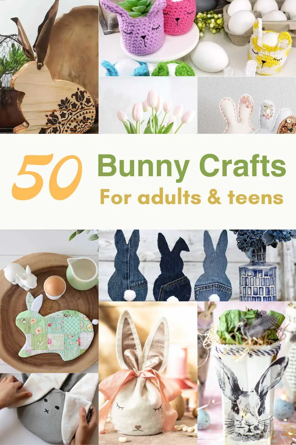 50 bunny crafts for adults pin