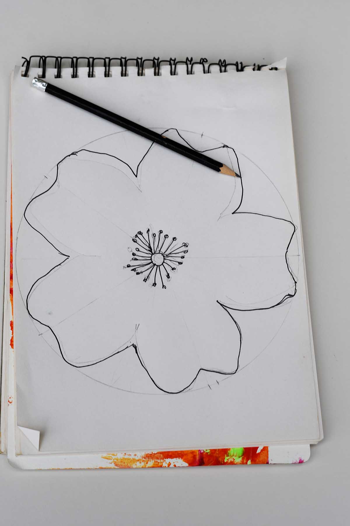 Drawing of a Cherry Blossom template