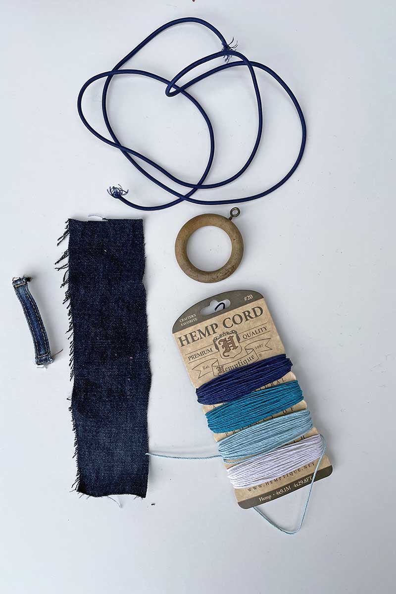 What you need to make a Boho Denim Necklace