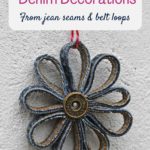 hanging denim flower ornament medallion