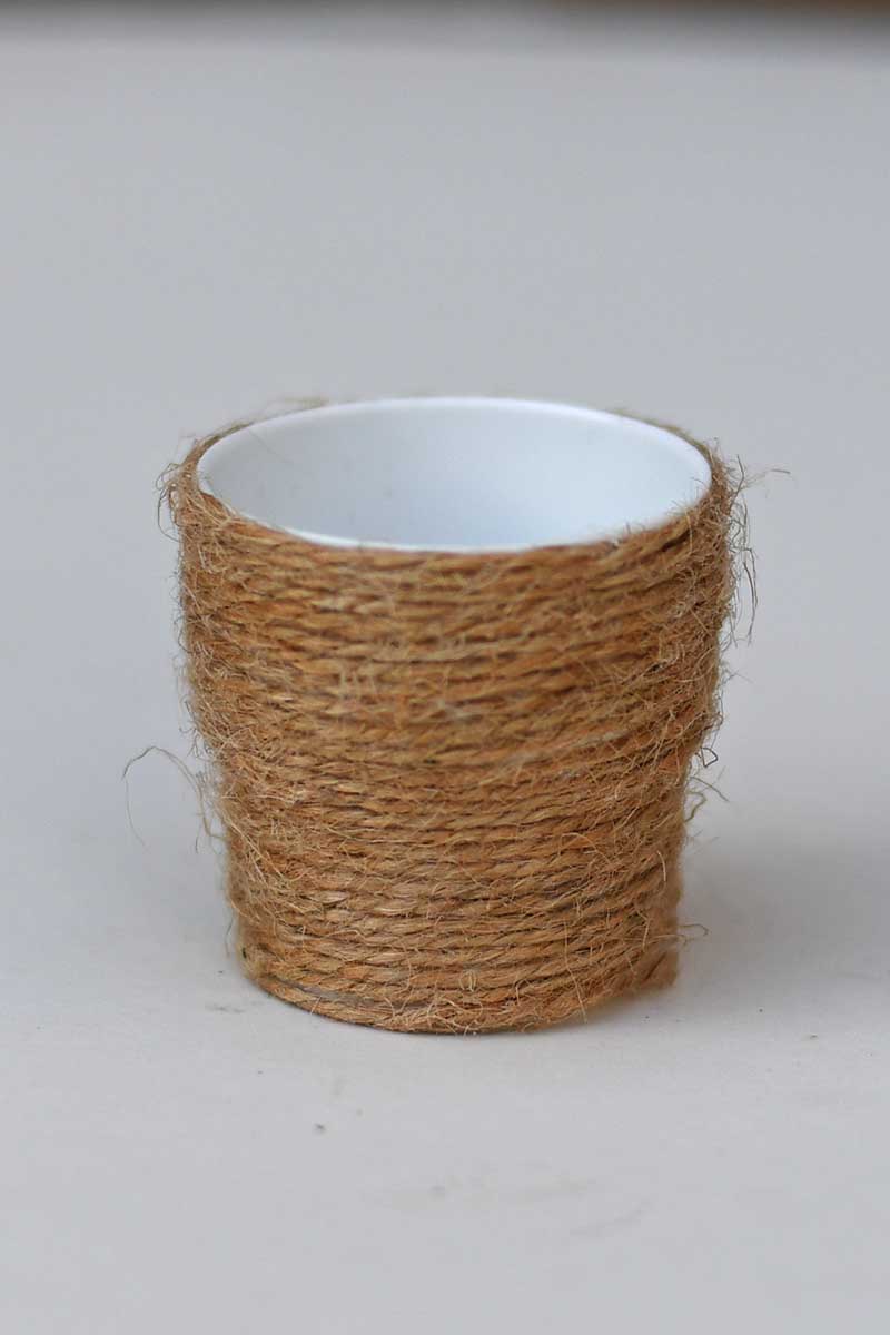 Mini upcycled Boho plant pot