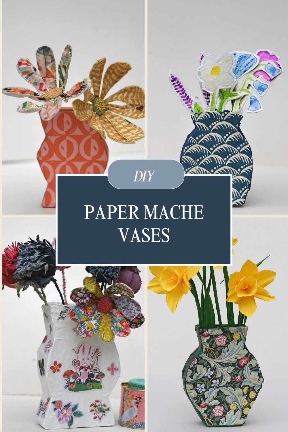 DIY paper mache vases