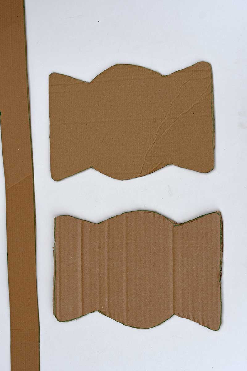 cardboard vase pieces
